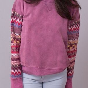 Sundance MM Vintage Embroidered sleeve sweatshirt